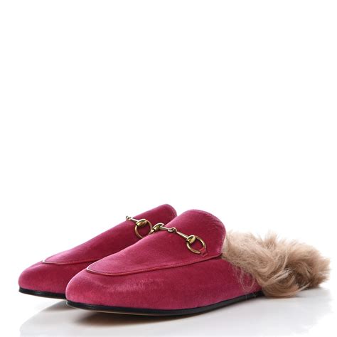 pink princetown gucci|gucci princetown slipper fur.